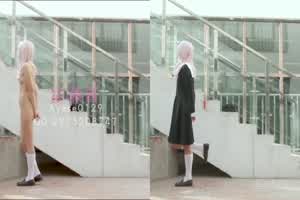 很火的b站舞蹈区二次元网红ayase绫濑酱cos藤原书记全裸跳宅舞【左右版】  背景图片